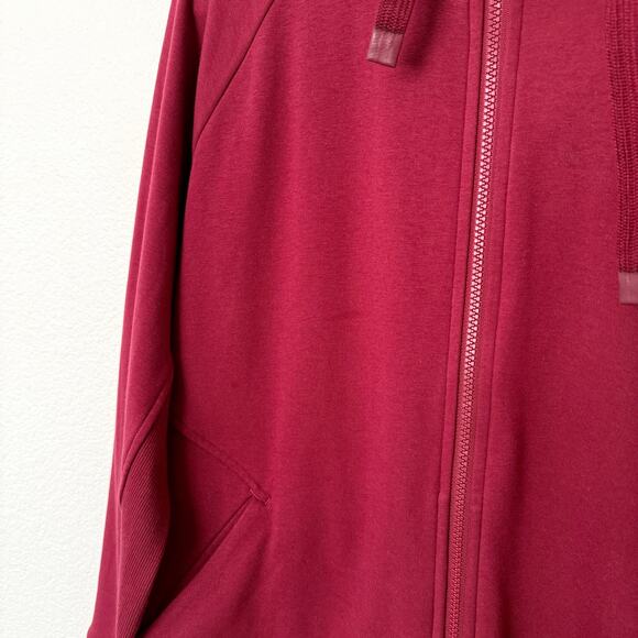 [Athleta] Burgundy Red Triumph Hoodie Full Zip Jacket Workout Cotton Blend Sz XL - Picture 8 of 12